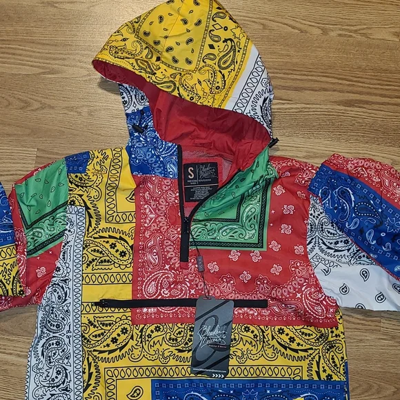New Bleecker and Mercer Bandanna Patchwork lined windbreaker size S - Picture 4 of 7